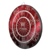Name des Festivals Red Foil Snowflakes Monogramm Dartscheibe (Vorderseite rechts)