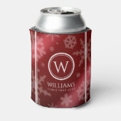 Name des Festivals Red Foil Snowflakes Monogramm Dosenkühler (Kanne Rückseite)