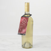 Name des Festivals Red Foil Snowflakes Monogramm Flaschenanhänger (Angewinkelt)