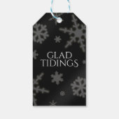 Name des Festivals Red Foil Snowflakes Monogramm Geschenkanhänger (Rückseite)