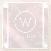 Name des Festivals Red Foil Snowflakes Monogramm Glasuntersetzer (Rückseite)