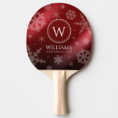 Name des Festivals Red Foil Snowflakes Monogramm Tischtennis Schläger (Vorderseite)
