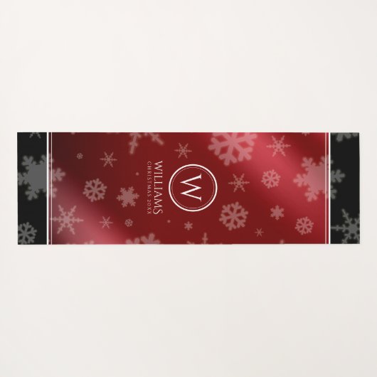Name des Festivals Red Foil Snowflakes Monogramm Yogamatte (Rückseite (Horizontal))
