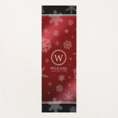 Name des Festivals Red Foil Snowflakes Monogramm Yogamatte (Vorderseite)
