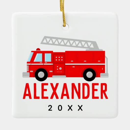 Name des Feuerfahrzeugs Keramikornament (Vorderseite)