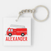 Name des Feuerfahrzeugs Schlüsselanhänger (Rückseite)