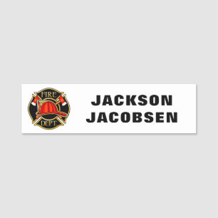 Name des Feuerwehrhelms Namensschild
