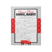 Name des Feuerwehrwagens, das Song-Duschspiel - 40 Notizblock (Rotiert)