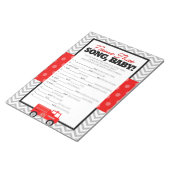 Name des Feuerwehrwagens, das Song-Duschspiel - 40 Notizblock (angewinkelt)