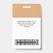 Name des Firmenlogos Bar Ausweis (Rückseite)