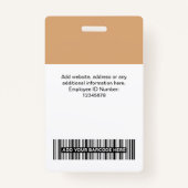 Name des Firmenlogos Bar Ausweis (Rückseite)