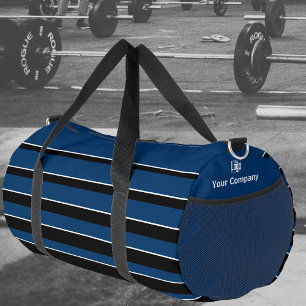 Name des Firmenlogos gestrichen Blau Schwarz Duffle Bag
