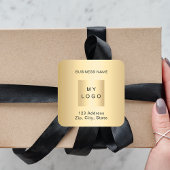 Name des Firmenlogos: Gold Quadratischer Aufkleber