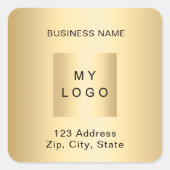 Name des Firmenlogos: Gold Quadratischer Aufkleber (Vorderseite)