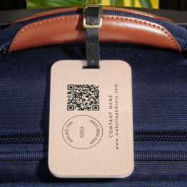 Name des Firmenlogos QR Code Leder Creme-Imitate Gepäckanhänger