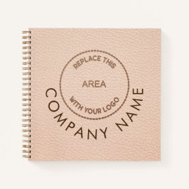 Name des Firmenlogos QR Code Leder Creme-Imitate Notizblock