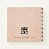 Name des Firmenlogos QR Code Leder Creme-Imitate Notizblock (Rückseite)