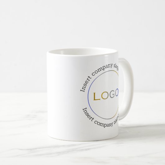 Name des Firmenlogos Slogan Minimalistisch Berufli Kaffeetasse (VorderseiteRechts)