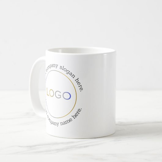 Name des Firmenlogos Slogan Minimalistisch Berufli Kaffeetasse (Vorderseite Links)