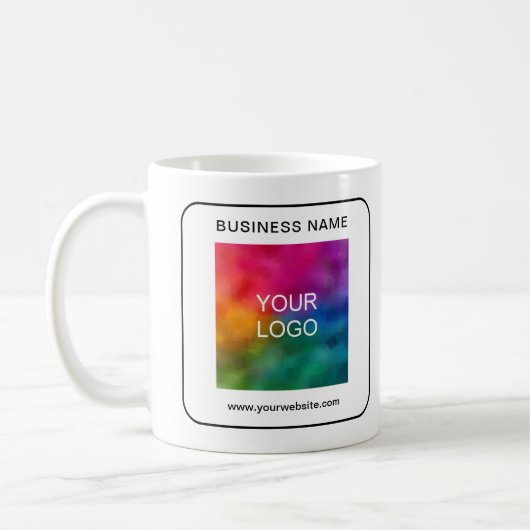 Name des Firmenlogos Url QR-Code-Vorlage des Kunde Kaffeetasse (Links)