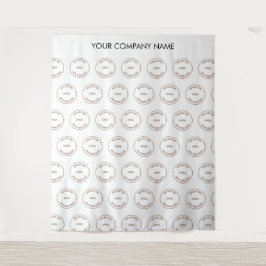 Name des Firmenlogos Weiße Foto Hintergrund Wandteppich