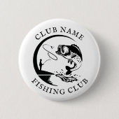 Name des Fischklubs Schwarz-weiß Button (Vorderseite)