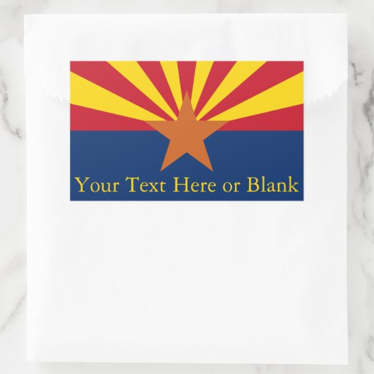 Name des Flaggenbilds des Staates Arizona Rechteckiger Aufkleber (Tasche)