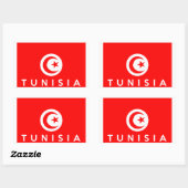 Name des Flaggennamens des Landes Tunisia Rechteckiger Aufkleber (Blatt)