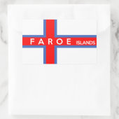 Name des Flaggenstaats der Färöer Rechteckiger Aufkleber (Tasche)