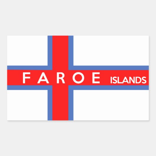 Name des Flaggenstaats der Färöer Rechteckiger Aufkleber (Vorderseite)