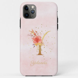 Name des Floral-Monogramms für Wasserfarben, Anfan Case-Mate iPhone Hülle