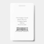 Name des Foto-ID-Bar des Mitarbeiters Ausweis (Rückseite)