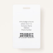 Name des Foto-ID-Bar des Mitarbeiters Ausweis (Rückseite)