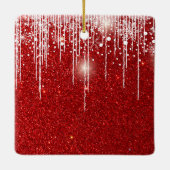 Name des Fotos "Baby First Christmas" Keramikornament (Rückseite)