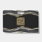 Name des Fotos: Black Marble Agate Geode QR Code Ausweis (Rückseite)