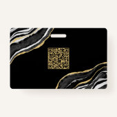 Name des Fotos: Black Marble Agate Geode QR Code Ausweis (Rückseite)