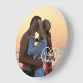 Name des Fotos "Couple Liebe Heart" Große Wanduhr (Winkel)