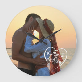 Name des Fotos "Couple Liebe Heart" Große Wanduhr