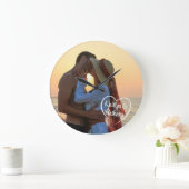 Name des Fotos "Couple Liebe Heart" Große Wanduhr (Zuhause)