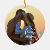 Name des Fotos "Couple Liebe Heart" Keramik Ornament (Vorne)