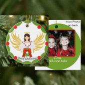 Name des Fotos der Weihnachtsangel Roter Kreide Keramik Ornament