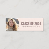 Name des Fotos des Absolventen mit leichtem Rosa Mini Visitenkarte (Vorderseite)