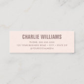 Name des Fotos des Absolventen mit leichtem Rosa Mini Visitenkarte (Rückseite)