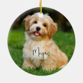 Name des Fotos des Hundes Keramik Ornament (Hinten)