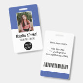 Name des Fotos des Mitarbeiters Logo Bar Blau und Ausweis (Vorder- & Rückseite)