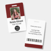Name des Fotos des Mitarbeiters Logo Bar-Code dunk Ausweis (Vorder- & Rückseite)