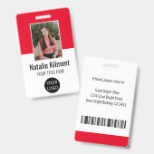 Name des Fotos des Mitarbeiters Logo Bar-Code Schw Ausweis (Vorder- & Rückseite)