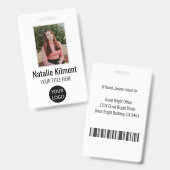 Name des Fotos des Mitarbeiters Logo Bar Schwarz u Ausweis (Vorder- & Rückseite)
