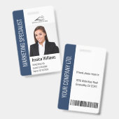 Name des Fotos des modernen Unternehmens Mitarbeit Ausweis (Vorder- & Rückseite)