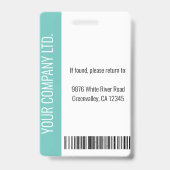 Name des Fotos des modernen Unternehmens Mitarbeit Ausweis (Back)